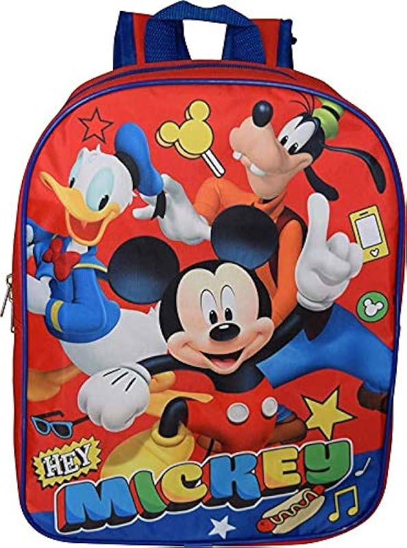 Mochila Mickey Mouse de 38 cm (vermelho-azul), Vermelho – azul
