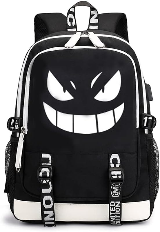 WZCSLM Mochila de negócios com porta USB para laptop para desenho animado que brilha