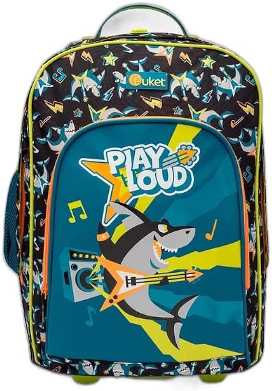 Mochila Escolar com Rodinha Tubarão Rockstar – Puket Mochila Escolar com Rodinha Tubarão Rockstar – Puket