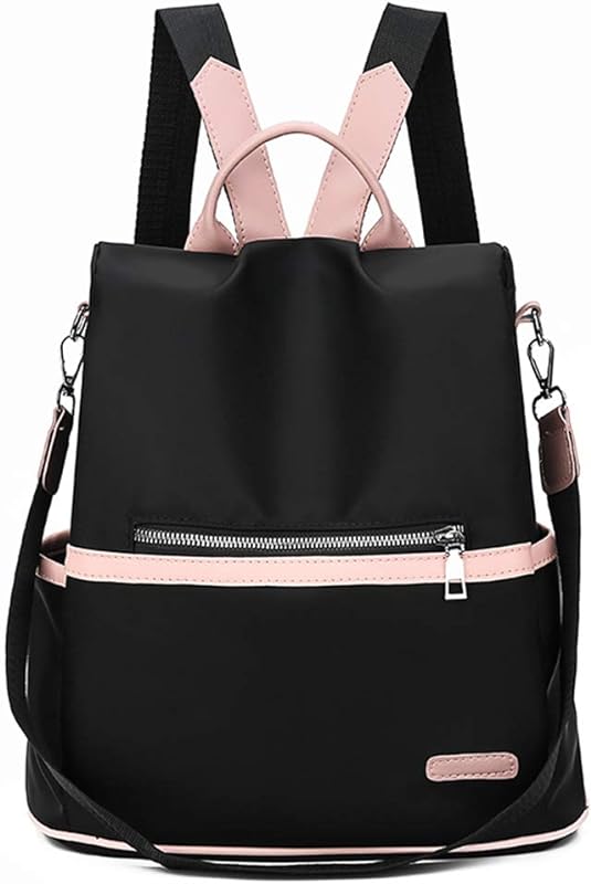 Mochila feminina à prova d’água de nylon conversível antirroubo para mulheres