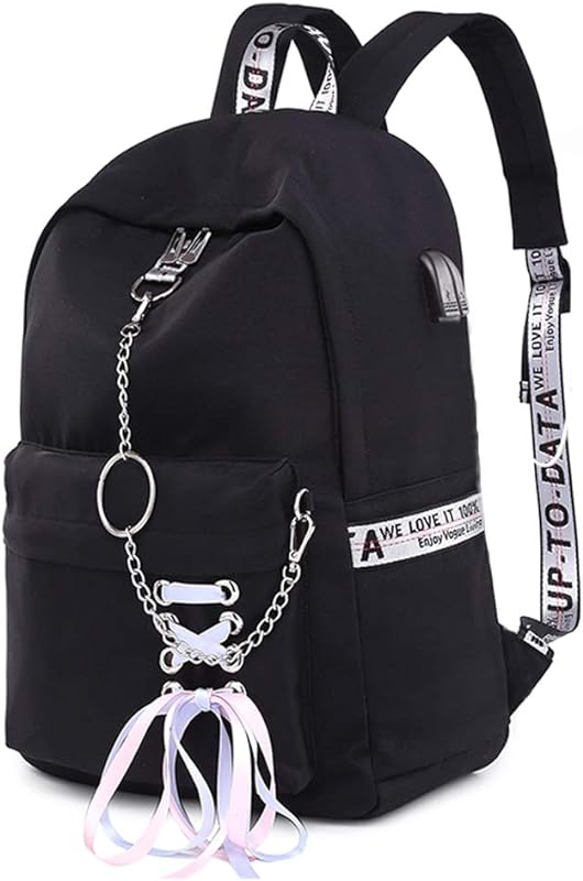 Mochila escolar para meninas adolescentes, porta de carregamento USB, 16 polegadas, bolsa para laptop, viagem, mochila