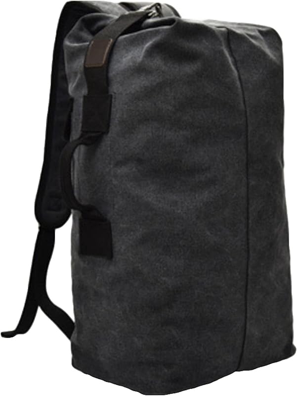 Mochila portátil masculina de lona de cor sólida mochila esportiva de grande capacidade