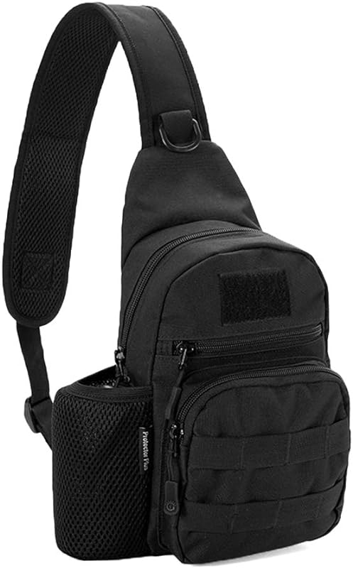 Jiangtao Bolsa de peito masculina e feminina camuflagem bolsa esportiva grande capacidade para caminhadas ciclismo mochila ao ar livre mochila de ombro,Preto