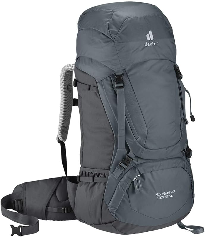 Mochila Cargueira Alpamayo SL 50+10 Litros para Trekking, Viagens e Caminhadas Longas, Cinza.