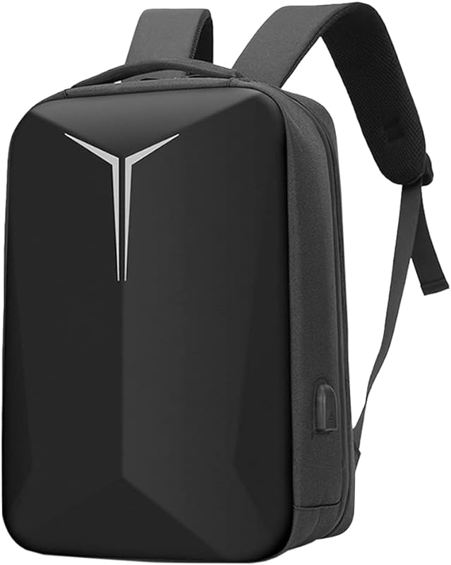 Mochila Impermeável Respirável, Mochilas Para Notebook Masculina/Feminina Grande Capacidade de 15,6 Polegadas com Faixa Reflexiva Porta USB Externa Preta