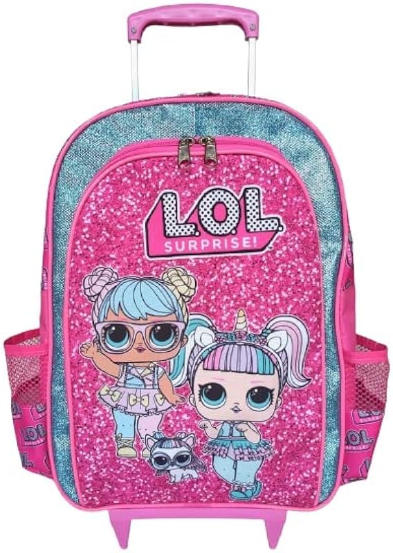 MOCHILA DE RODINHAS MOCHILETE LOL SURPRISE INFANTIL ESCOLAR MENINAS ROSA