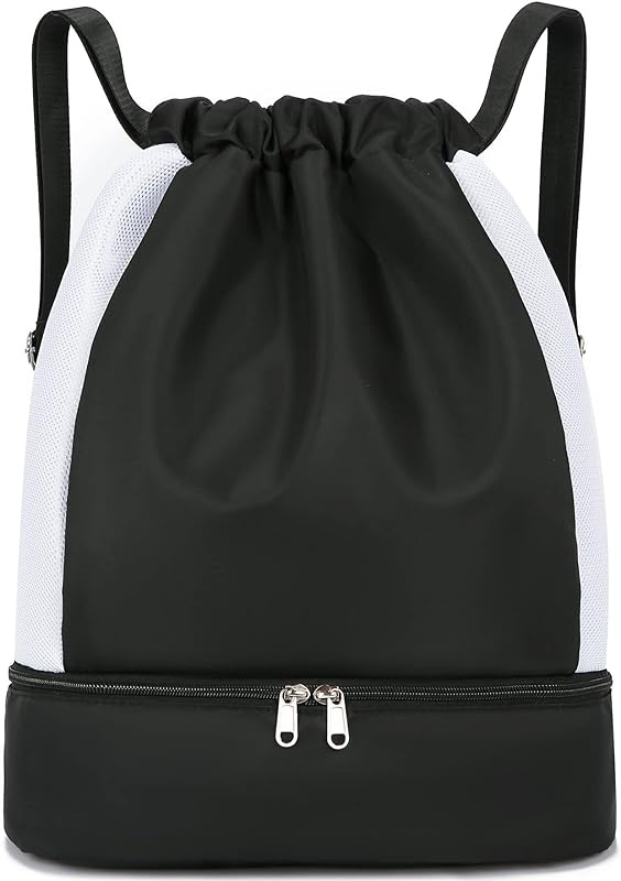 Mochila de academia feminina com cordão à prova d’água com alça, compartimento para sapato e compartimento úmido, mochila respirável para meninas，LIANLI (R标备案，跟卖后果自负)