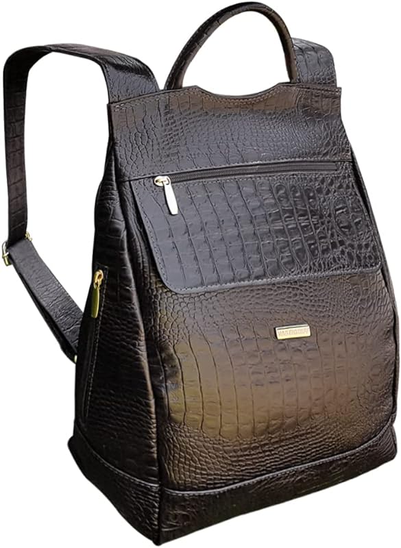 Mochila Feminina Casual de Couro Legítimo Vastigriff 9016 Marrom Mochila Feminina Casual de Couro Legítimo Vastigriff 9016 Marrom