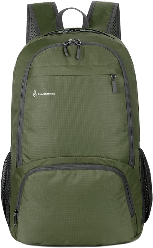 Qican Mochila dobrável leve Homens Mulheres Mochila impermeável embalável Viagem Caminhada Daypack