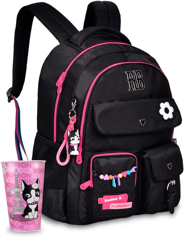 Mochila Rebecca Bonbon Color Pop Infantil Escolar Feminina RB Com Copo RB