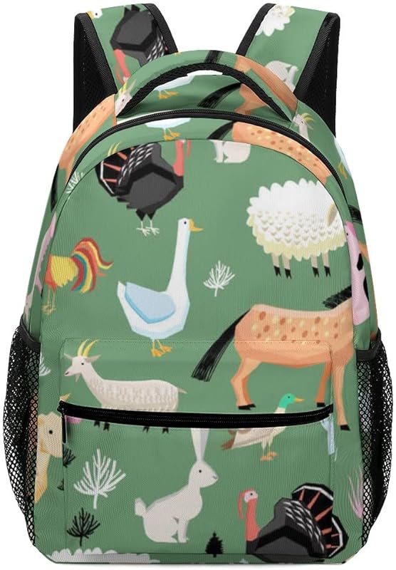 TOPCARPENTER Mochila escolar com estampa gráfica de animais da fazenda, bolsa de ombro para laptop, para homens, mulheres e adolescentes TOPCARPENTER Mochila escolar com estampa gráfica de animais da fazenda, bolsa de ombro para laptop, para homens, mulheres e adolescentes