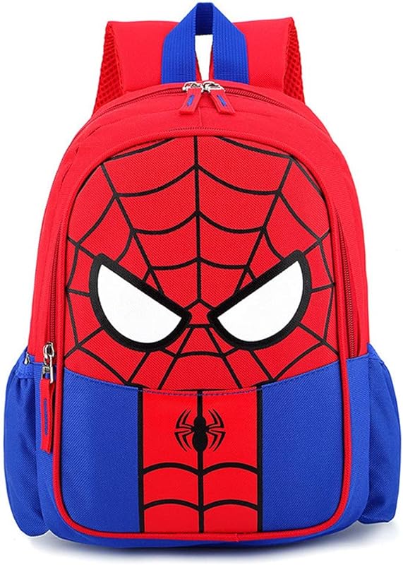 Mochila padrão aranha Mochila infantil Mochila estudante Mochila ajustável para livros de jardim de infância，R标店铺，跟卖必送小红旗(31 * 22 * 11cm)