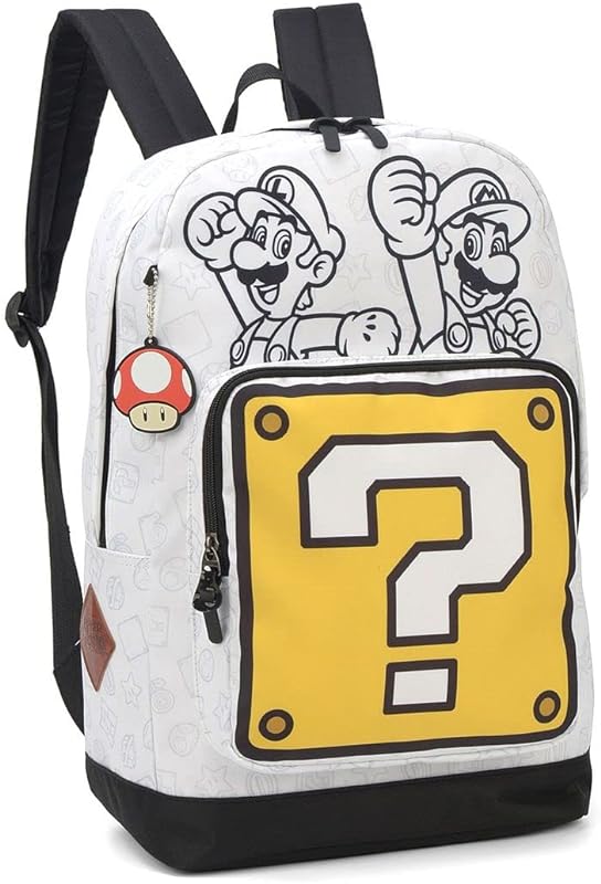 Mochila, Luxcel, Mario, Grande, Branco
