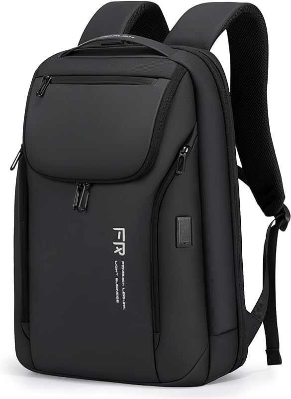 Mochila para laptop masculina, mochila antifurto para computador de 15,6 polegadas, à prova d’água, com porta de carregamento USB e zíperes duplos YKK, mochilas masculinas