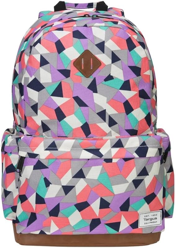 Mochila Strata II, Targus, Mochilas, capas e maletas para notebook, Notebook de até 15.6″, Estampa de Tringulo Salmão/Azul/Lilás/Branco/Verde e Cinza