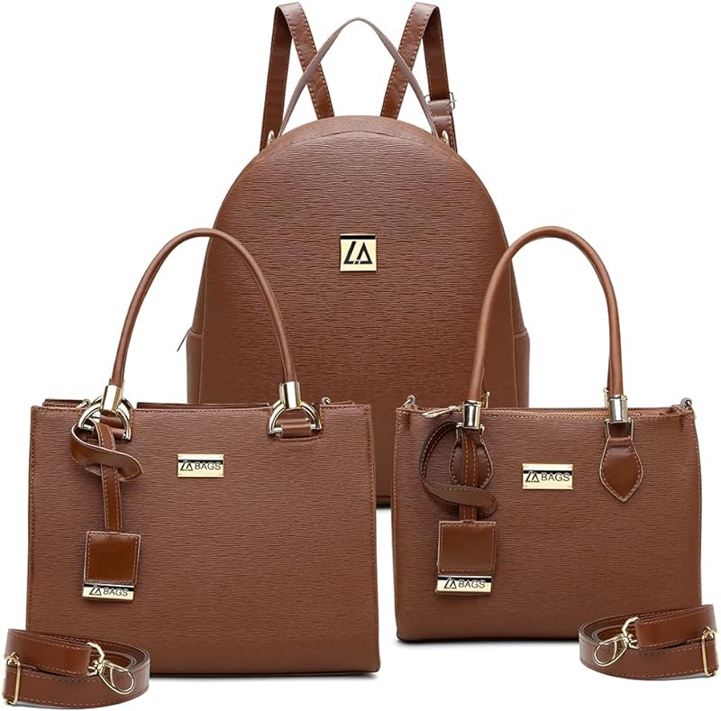 Kit Bolsa Grande Feminina Casual + Bolsa Média + Mochila