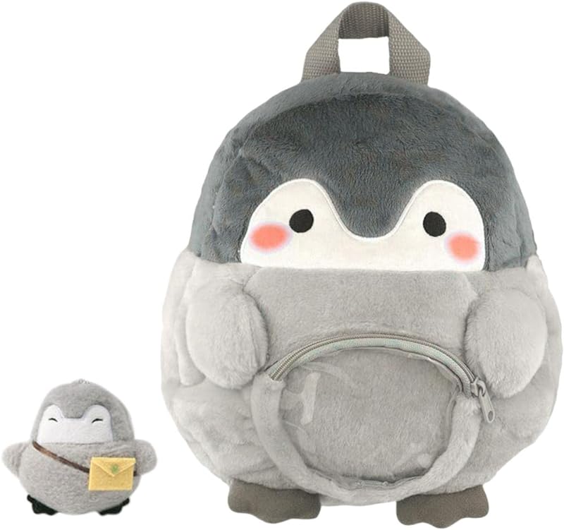 Saco de pelúcia macio pinguim mochila Y2K Daypack leve mochila animal dos desenhos animados de brinquedo mochila de viagem para meninos meninas