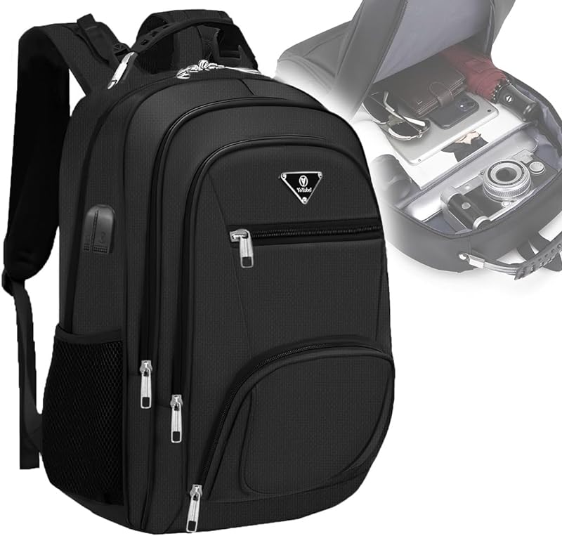 Mochila Bolsa Masculina Feminina Semi Impermeavel Cabo de Aço Notebook Escolar Faculdade Viagem Saída usb/fone (Preto) Mochila Bolsa Masculina Feminina Semi Impermeavel Cabo de Aço Notebook Escolar Faculdade Viagem Saída usb/fone (Preto)