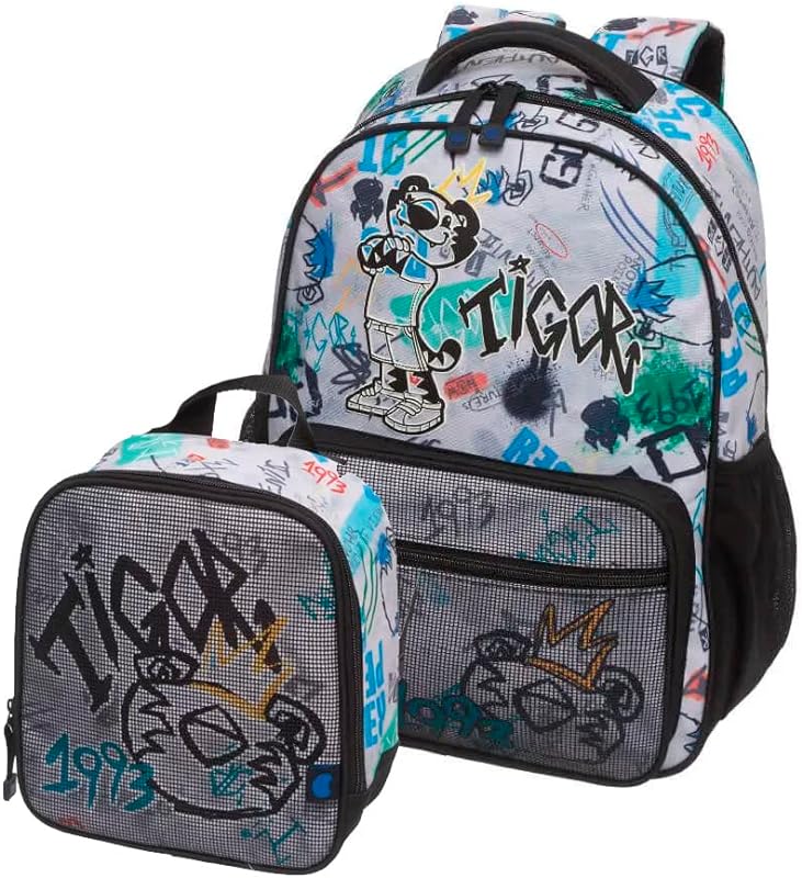Kit Mochila de Costas Escolar Tigor T. Tigre Spray+Lancheira