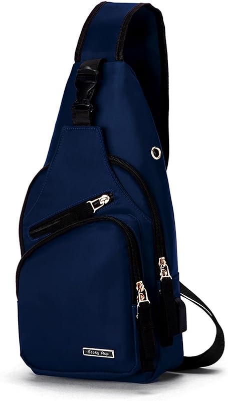 Bolsa tiracolo masculina e feminina, resistente à água, ombro e peito, mochila tiracolo com porta de carregamento USB
