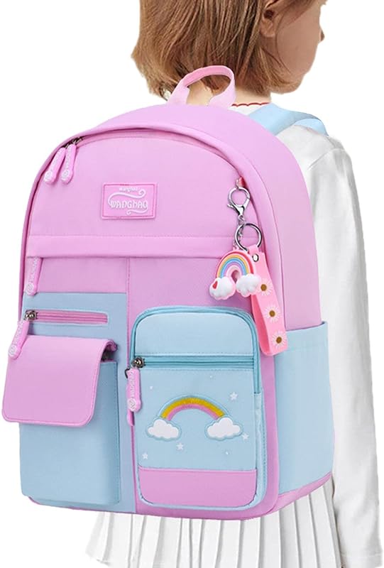 Mochila menina,Mochila Rosa Claro para Crianças – Mochila escolar leve e viagem à prova d’água rosa Sritob Mochila menina,Mochila Rosa Claro para Crianças – Mochila escolar leve e viagem à prova d’água rosa Sritob