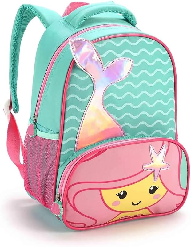 Mochila Infatil Feminina Escolar Masculina Bichinhos Sereia Tubarão (Sereia)