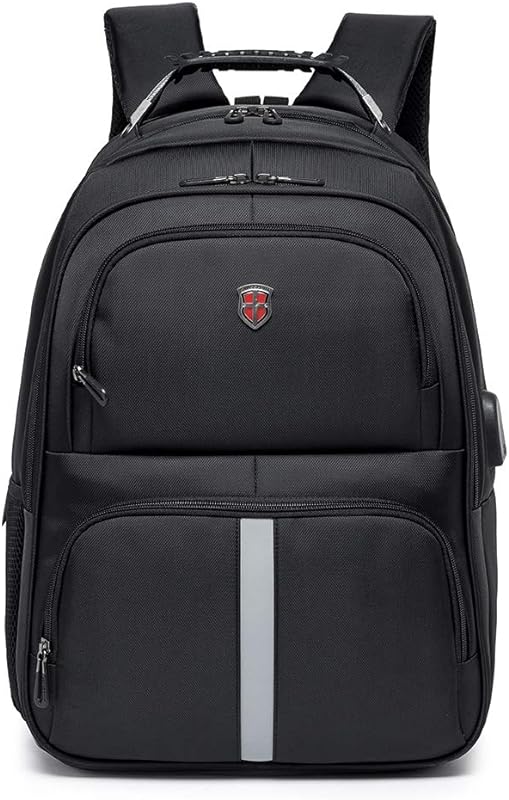 Mochila Executiva Masculina Reforçada Alça Cabo Aço Notebook Usb Preta