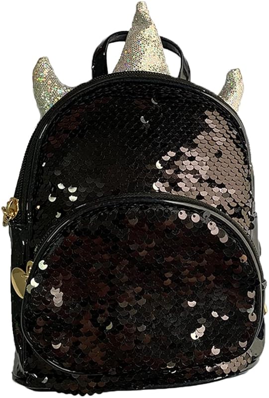 Mochila infantil unicórnio Escolar Com Glitter E Lantejoula Bolsa Pequena Muda De Cor Preta, Cinza E Rosa Alça Ajustável Zíper Dourado Linha PREMIUM SYANG