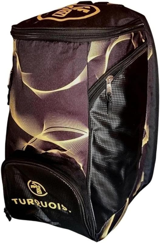 Mochila Turquoise Black Death Beach Tennis Padel e Tenis Gold 2023 Mochila Turquoise Black Death Beach Tennis Padel e Tenis Gold 2023