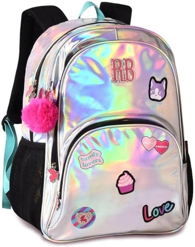 Mochila de Costas Juvenil Rebecca Bonbon, Meninas, Holográfica, M Mochila de Costas Juvenil Rebecca Bonbon, Meninas, Holográfica, M