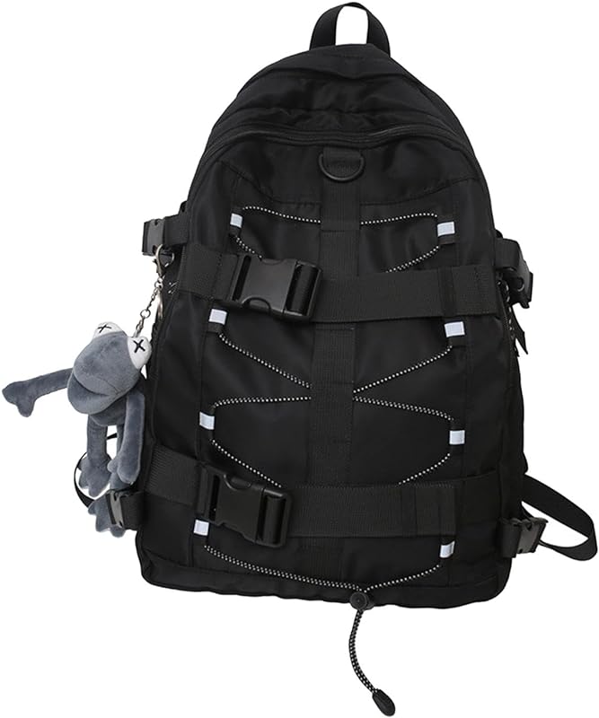 Mochila de viagem mochila de grande capacidade com pingente bolsa de skate mochila para acampamento ciclismo esportes adultos unissex