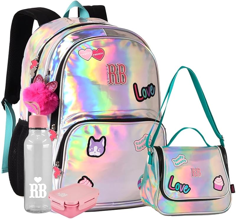 Mochila Rebecca Bonbon Lancheira Holográfica Squeeze E Marmita RB Original