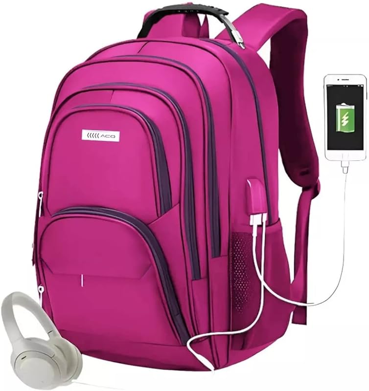 Mochila Bolsa Feminina Notebook Grande Resistente Escolar 30 Cor: Rosa