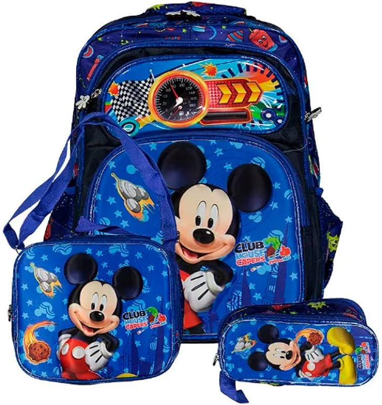 Kit Mochila do Mickey de Costas com Lancheira e Estojo