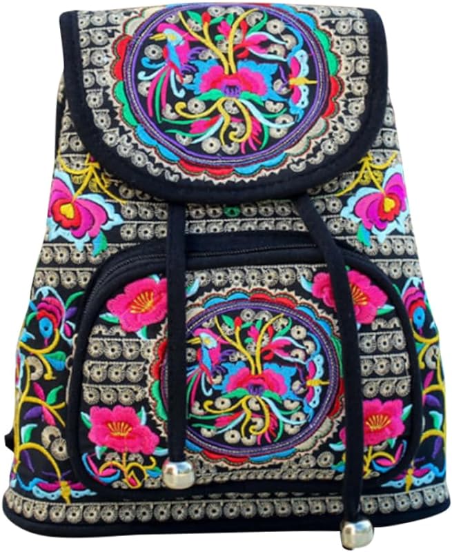 Mochila Feminina Mochila Elegante Para Mulheres Mochila De Lona Para Mulheres Mochila Bordada Mochila Feminina Bordado Mochila Folk-Personalizada Miss