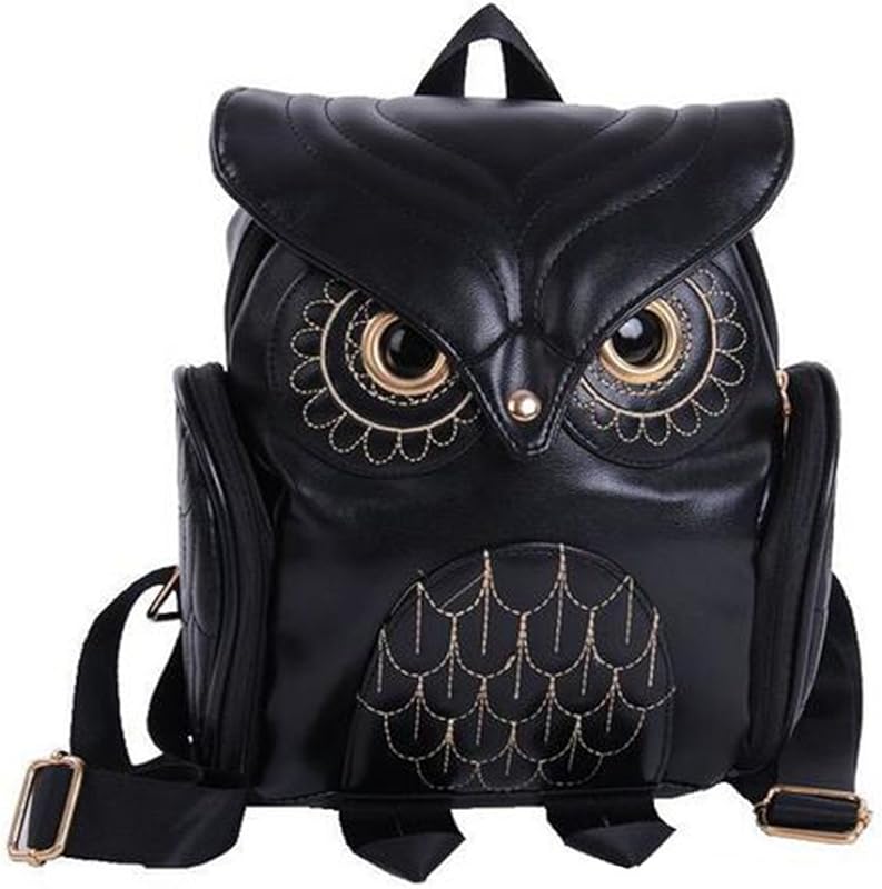 Mochila feminina fashion coruja de couro sintético mini bolsa