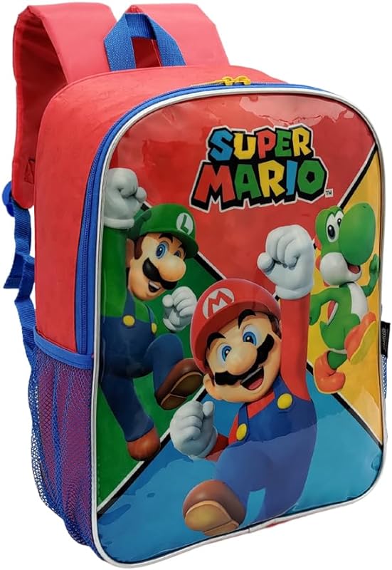 Mochila Costas Escolar Infantil Juvenil Super Mario Tamanho:M;Cor:Vermelho;Gênero:Unissex