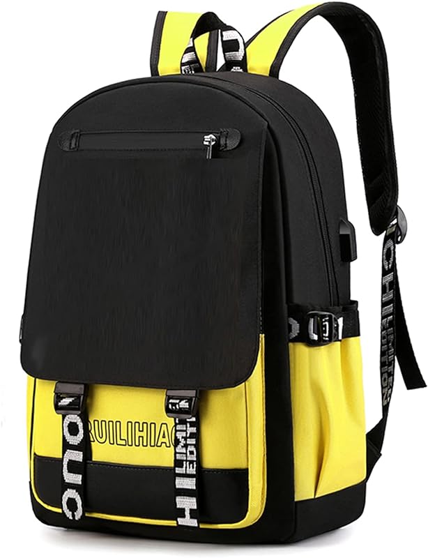 Mochila escolar de computador moderna com porta USB, mochila de viagem para negócios, trabalho, mochila com estampa de desenho animado