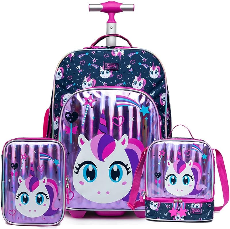 Kit Escolar Mochila infantil Feminina Estojo e Lancheira Unicórnio Kit Escolar Mochila infantil Feminina Estojo e Lancheira Unicórnio