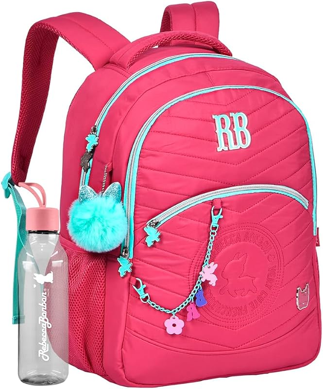 Mochila Feminina Rebecca Bonbon Menina Infantil Com Squeeze e Pompom RB