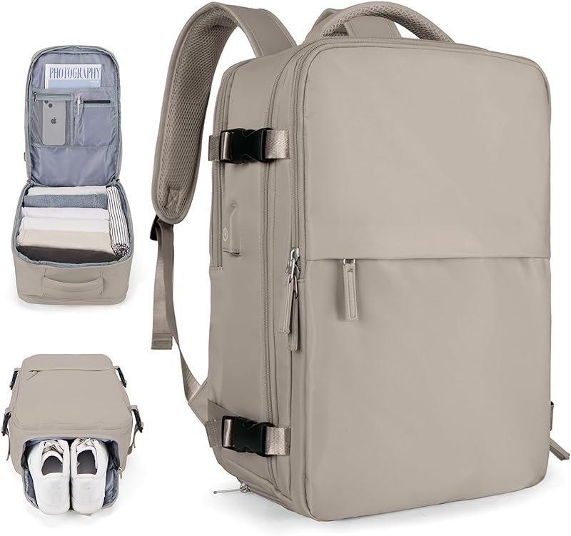 bergsalz Mochila de viagem essencial para mulheres homens aprovada por companhias aéreas bolsa de viagem mochila para laptop universitário