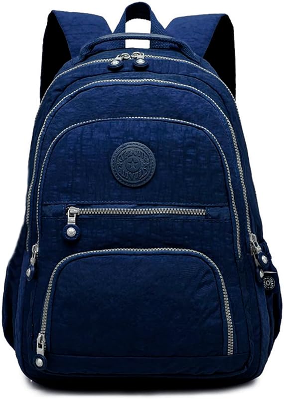 Mochila Bolsa Fofa Moderna Azul Marinho Feminina Estilosa Colorida Elegante Academia Impermeável Estudante Escolar Faculdade Viagem Trabalho Treino Fashion Mochilas Linda Passeio Leve Grande