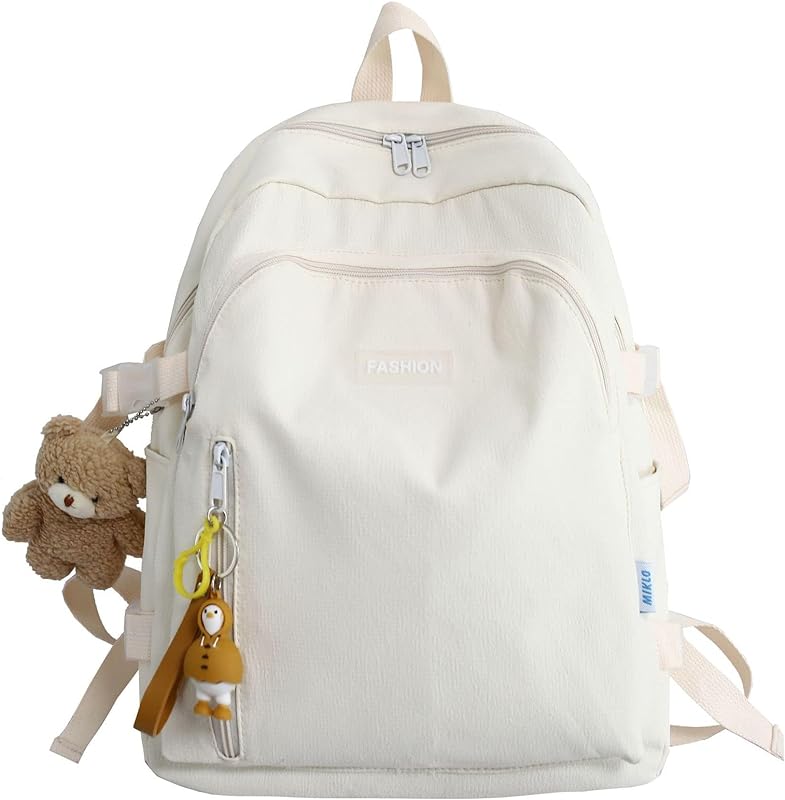 Mochila escolar para mulheres 20-35L Mochila para laptop Mochila para estudante Bolsa de livros (branco)