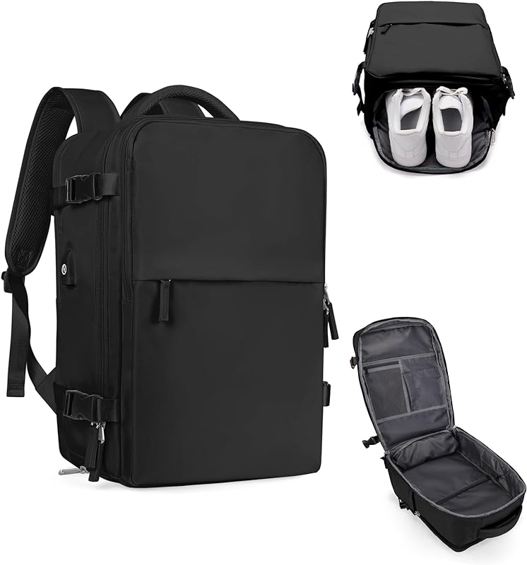 Mochila para mulheres homens bolsa de viagem à prova d’água mochila de caminhada universitária mochila para laptop, A – Preto