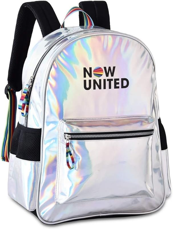 Mochila Feminina Cinza Masculina Escolar Juvenil Para Notebook Now United Holográfica Metalizada Costa Clio
