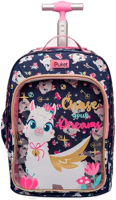 Mochila Escolar com Rodinha Lhama Secret – Puket