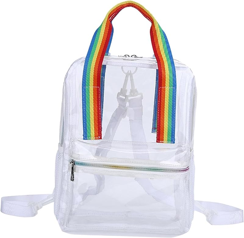 Mochila traseira PVC transparente Mochila feminina masculina Bolsa de viagem à prova d’água com alça ajustável Mochila escolar para esportes