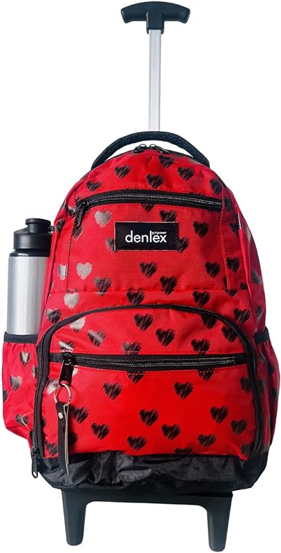 Mochila Bolsa Com Rodinha Escolar Feminina 30 Litros Vermelha