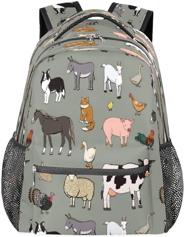 Mochilas de animais para mulheres e homens, mochila escolar de cavalo de galo para meninos e meninas adolescentes, mochilas para laptop para faculdade, mochila de viagem à prova d’água mochila para caminhada, Multicor, Medium