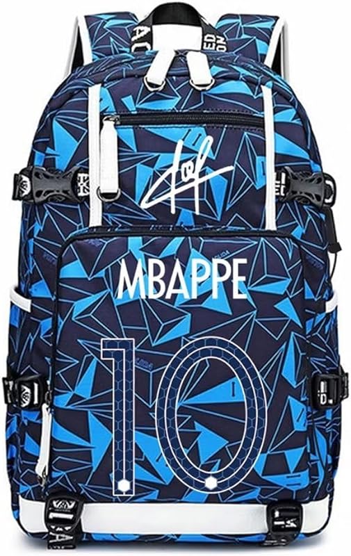 Mochila multifuncional de jogador de futebol Mbappe para viagem estudante fãs de futebol bolsa para laptop para homens e mulheres